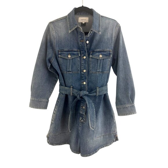 Current/Elliott The Ater Denim Romper w/Tie + Pockets Size 3 = Large MSRP$278.00 - Picture 5 of 13